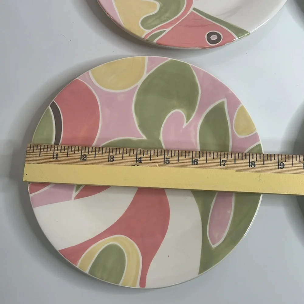 Jill Rosenwald Plates Set of 4 Abstract Floral Salad Plates